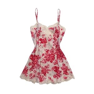 Vintage Victoria's Secret Gold Label Pink Rose Slip Dress Size Medium